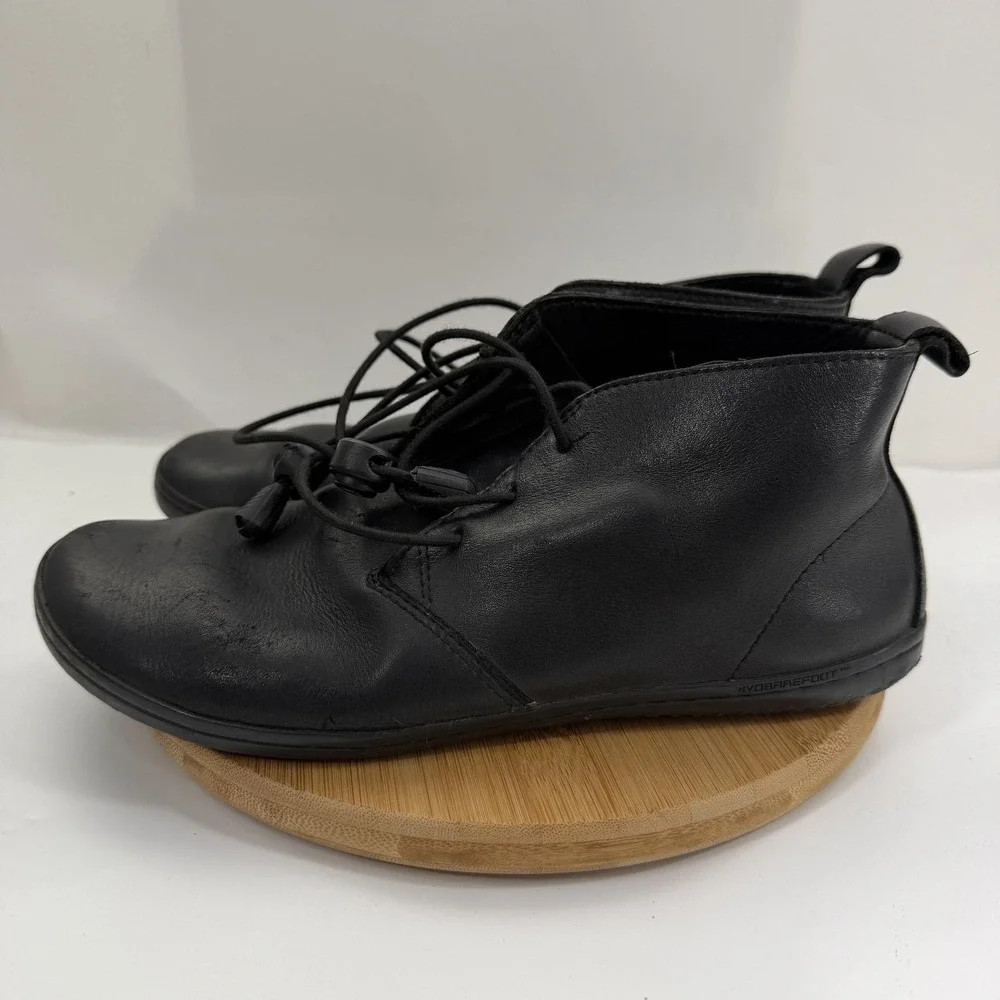 VIvobarefoot Gobi III Boots Mens Size EU40 US7 Leather Chukka Black Lace Up